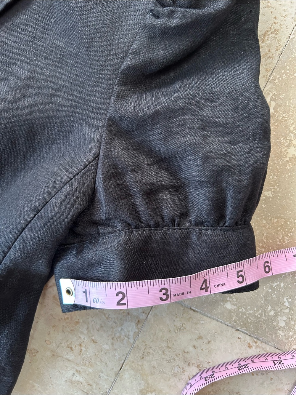 Tahari Black Short-Sleeve Tailored Blazer with Patch Pockets, Stitching Details - Picture 10 of 15